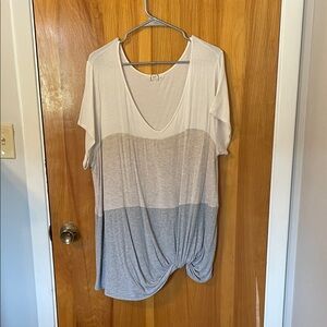 Maurices White and Gray Color Block Tee